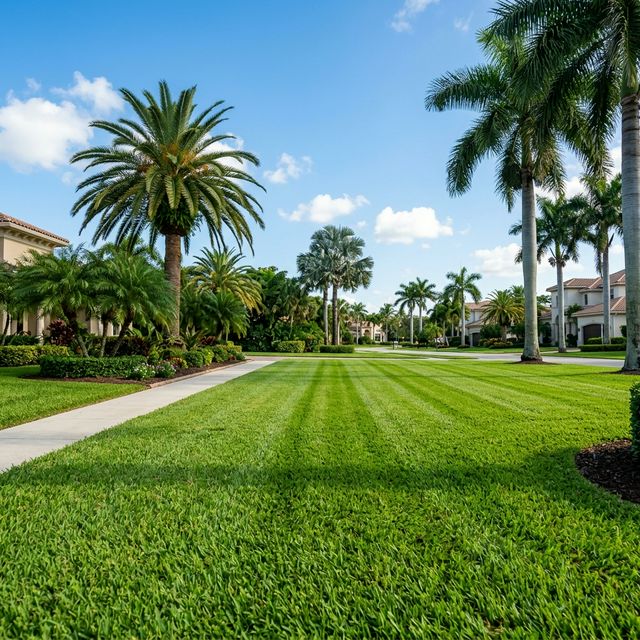 Perfectly manicured lawn